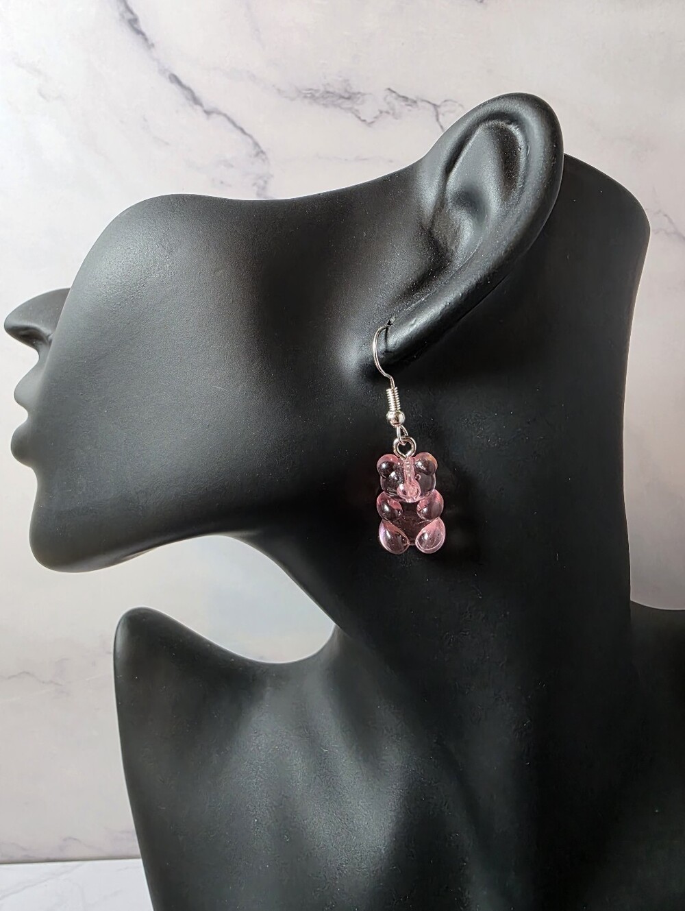 Pink Grapefruit Gummy Bear Drop Earrings - Women Jewelry